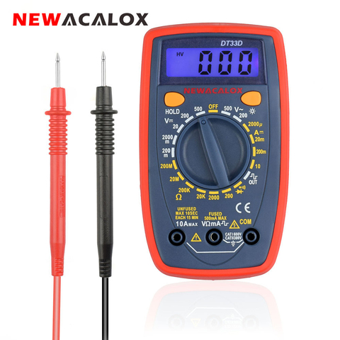 NEWACALOX LCD Display Digital Multimeter Back Light AC/DC Ammeter Voltmeter Ohm Portable Clamp Meters Capacitance Tester Tool ► Photo 1/6