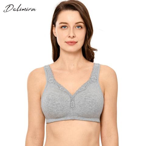 Delimira Women's Lace Non-Foam Comfort Cotton Wire-Free Plus Size Bra ► Photo 1/6