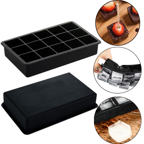 15 Cavity Silicone Ice Tray Ball Maker Form Frozen Mold Ice Cube Popsicle Maker Kitchen Moulds Black ► Photo 1/6