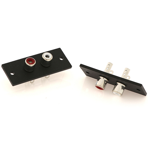 2pcs/lot 2 Way Copper Core RCA Terminal Wall Panel Plate Input Phono Chassis Socket Audio AV Adapter ► Photo 1/6