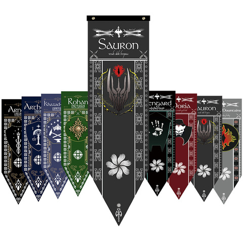 Home Decor Sauron Dark Lord Tower LORs Prequel Flags Arnor Rohan Arthedain Durin Saruman Orcs Flag Banners Decoration Valance ► Photo 1/6