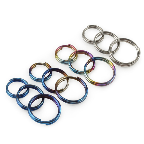 10pcs/lot Titanium 10mm/12mm/14mm Key Ring EDC Outdoor Tool Multicolor Titanium Keyring Wholesale ► Photo 1/6