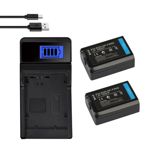 NP-FW50 NP FW50 Battery Charger for Sony Alpha A6500 A6300 A6000 A5000 A3000 NEX-3 A7R 1080mah Batteries ► Photo 1/6