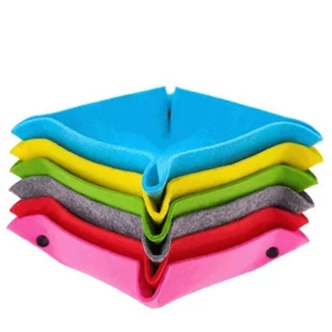 8 Kinds Colors Fabric Felt Folding Square Dice Tray Portable Quadrilateral Dice Box For Board Games Dice Storage 25*25cm ► Photo 1/6