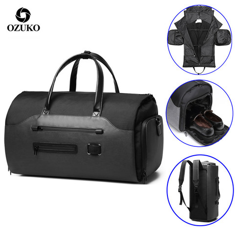 OZUKO Travel Bag Multifunction Men Suit Storage Large Capacity Luggage Handbag Male Waterproof Travel Duffel Bag Shoes Pocket ► Photo 1/6