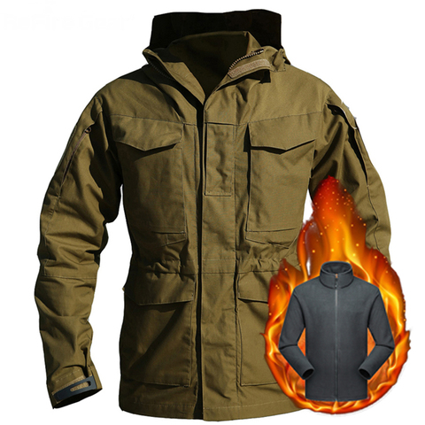 M65 UK US Army Jackets Winter Fleece Thicken Warm Waterproof Jacket Mens Military Windbreaker Coat Flight Pilot Hoodie Clothes ► Photo 1/6