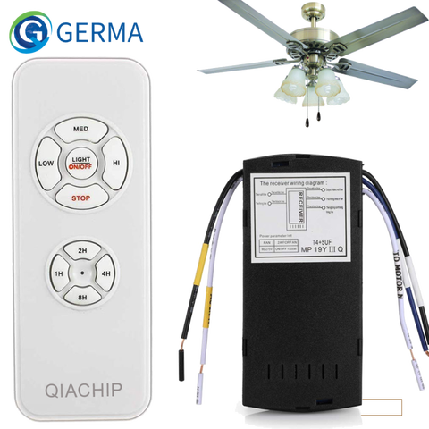 GERMA Universal Ceiling Fan Lamp Remote Control Kit AC 110-240V Timing Control Switch Adjusted Wind Speed Transmitter Receiver ► Photo 1/6