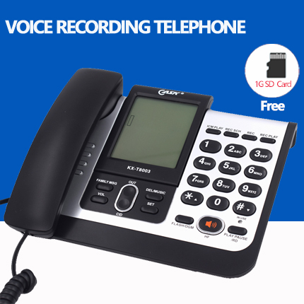 Brand New Digital Call Recording Wired Telephone With 1G SD Card Handfree Call ID for Home Office Business Fixed Landlines Phone ► Photo 1/5