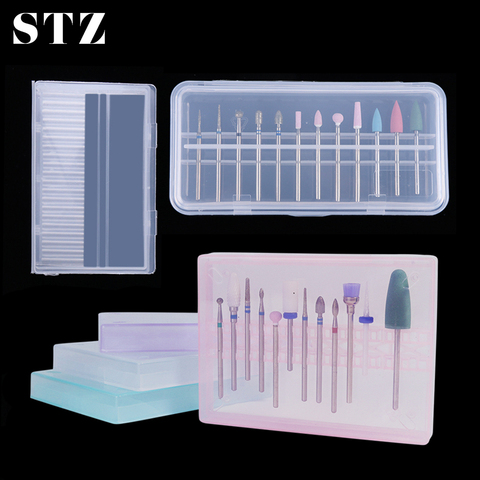 STZ 1pcs Empty Nail Drill Bits Storage Box Stand Display Container Holder Case for Milling Cutter Manicure Tool Accessories #994 ► Photo 1/6