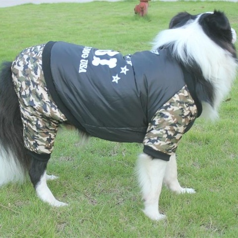 High Quality Big Dog Vest Jacket Winter Warm Pet Dog Clothes For Small Large Dogs FBI Coat Dogs Pets Clothing French 7XL 8XL 9XL ► Photo 1/6