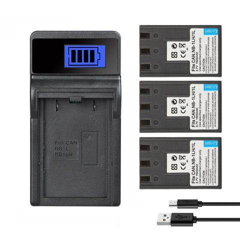 Battery NB-1L/NB-1LH for Canon S110 Digital ELPH S110 S200 S230 S300 S330 S400 S410 PowerShot 100 200 Batteries Charger 1500mAh ► Photo 1/6