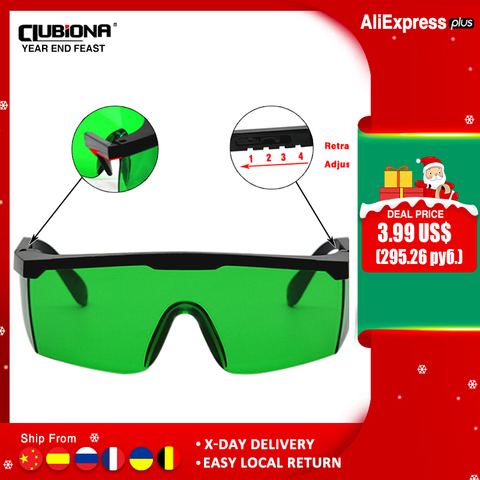 CLUBIONA Green Enhancing Glasses Adjustable Spectacle Industrial Labor Goggles Eyes Protection for Infrared Laser Level Lines ► Photo 1/5