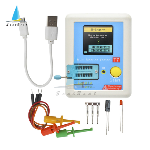 LCR-T7 Transistor Tester TFT Diode Triode Capacitance Meter LCR ESR Meter NPN PNP MOSFET IR Multifunction Tester Multimeter ► Photo 1/6