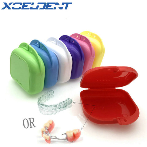 1pc Denture Storage Case Dental Orthodontic Retainer Box Mouthguard Container Supplie Tray Dentistry Supplies 6 Colors Optional ► Photo 1/5