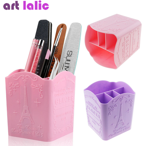 4 Cells Nail Tools Storage Box Organizer Dotting Pen Nail Art Brush Nail Polish Container Makeup Brushes Display Shelf holder ► Photo 1/6