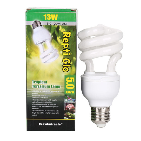 Newly Hot 5.0 10.0 UVB 13W Reptile Light Bulb UV Glow Lamp for Vivarium Terrarium Tortoise ES-E27 Energy saving lamps ► Photo 1/6