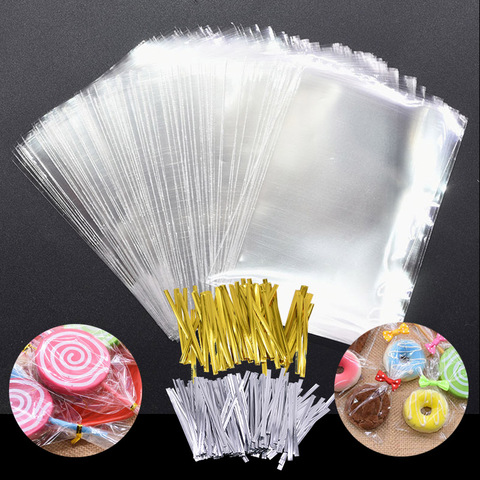100pcs Transparent Cellophane Bags Clear OPP Plastic Bags Candy Lollipop Cookie Gifts Packaging Bag Party Favor Baking Supplies ► Photo 1/6
