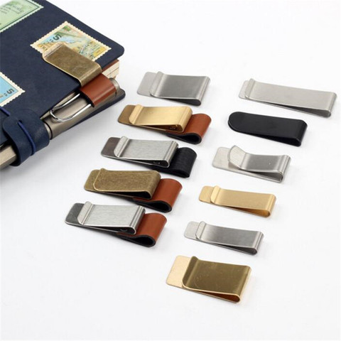 1pcs Metal Leather Pen Holder Stainless Steel Pen Clip For Notebook Diary School Office Accessories ► Photo 1/4