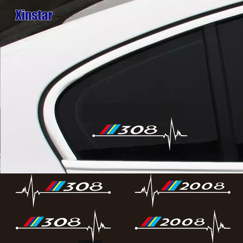 2pcs Car Windows Sticker For Peugeot 2008 3008 208 308 106 107 108 206 207 208 306 307 508 ► Photo 1/6