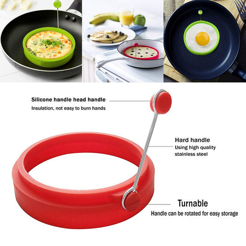 New Silicone Fried Egg Pancake Ring Omelette Fried Egg Round Eggs Mould for Cooking Breakfast Frying Pan Oven Kitchen Gadgets ► Photo 1/6