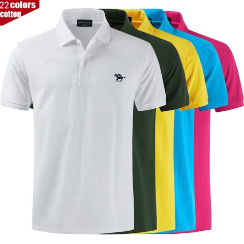 High Quality Polo logo color brand Polo Shirt Casual Polo Shirts men's short sleeve polo shirt New Arrival tops tee ► Photo 1/6