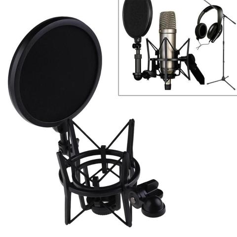 Microphone Mic Professional Shock Mount with Pop Shield Filter Screen ► Photo 1/6