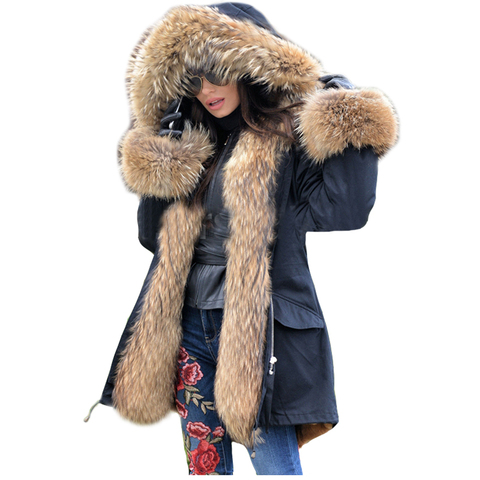 LaVelache 2022 Long Parka Real Fur Coat Winter Jacket Women Natural Real Fox Fur Coats Outerwear Streetwear Casual Oversize New ► Photo 1/6