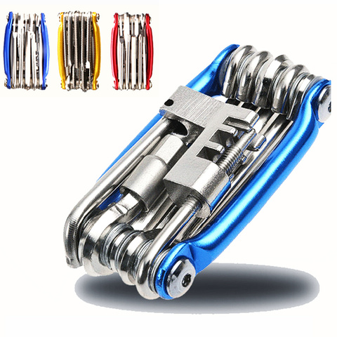 Bike Tools 15 In 1 Bicycle Repairing Set Bike Repair Tool Kit Wrench Screwdriver Chain Carbon steel bicycle Multifunction Tool ► Photo 1/6