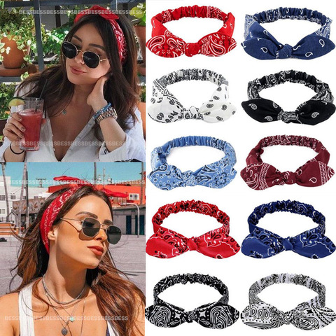 Vintage Bohemia Hair Bands for Girls Women Hair Accessories Soft Elastic Headband Retro Hoop Cross Turban Bandanas Headwear ► Photo 1/6