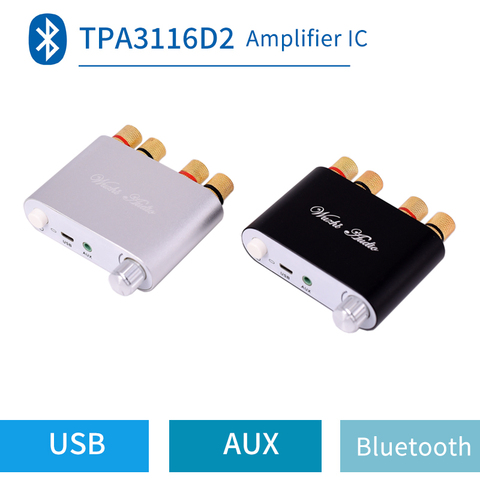 ZK-502D  Black shell TPA3116 Bluetooth 5.0 Mini Digital Amplifier Stereo HiFi Home Audio Power Amp Audio Receiver USB DAC 50W×2 ► Photo 1/6