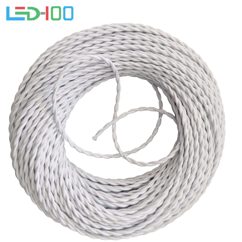 NEW 2*0.75mm Vintage Rope Textile Wire Twisted Cable Braided Electrical Wire Retro Pendant Light Lamp Line Vintage Lamp Cord ► Photo 1/3