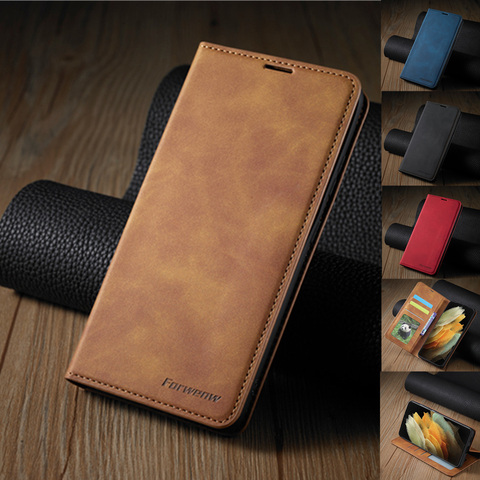 Ultra thin Magnetic Leather Case For Xiaomi Mi 10T Pro Lite Poco M3 X3 Nfc Flip Wallet cover For Redmi NOte 9 9s 9pro 9A 9C case ► Photo 1/6