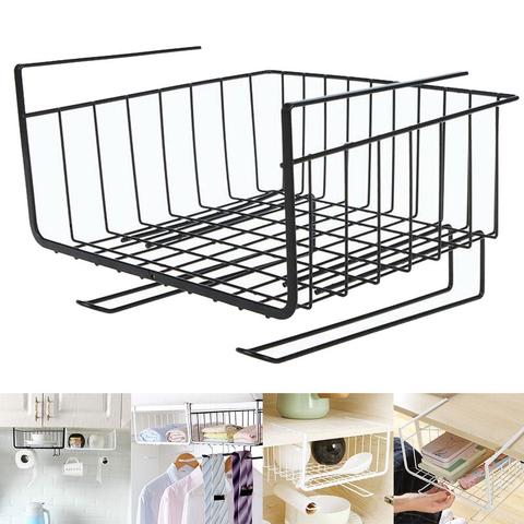 New Kitchen Hanging Under Shelf Storage Iron Basket Cupboard kitchen Cabinet Organizer with stretch hook Bowl dish Rack Holder ► Photo 1/6