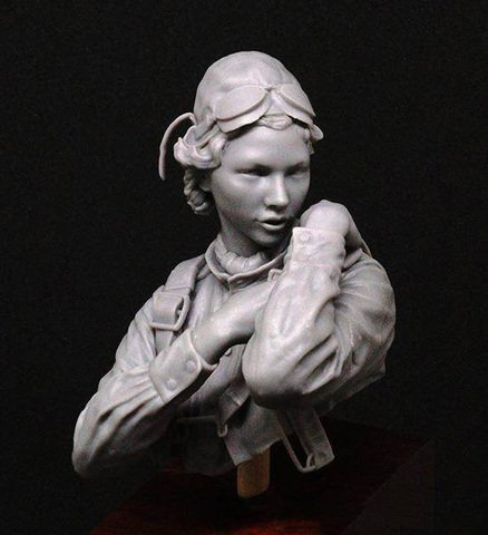 1/10  anicent Russian Female Pilot bust   Resin figure Model kits Miniature gk Unassembly Unpainted ► Photo 1/1