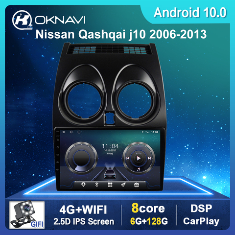 Android 10.0 For Nissan Qashqai 1J10 2006-2013 Car Multimedia Player GPS  Navigation DSP Carplay WIFI 4G Camera 2Din Radio No DVD - Price history &  Review, AliExpress Seller - JUSTNAVI Official Store