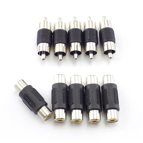 2pcs 5pcs 10pcs Rca dual Male to male Coupler female to female Adapter AV cable Plug 2/10X CCTV Connector Video Audio ► Photo 1/5