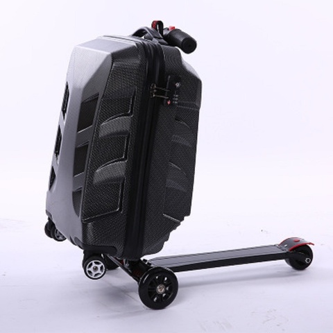 Travel tale 100% PC personality cool scooter Suitcase Carry on Spinner Wheel multi-function Travel Luggage 21