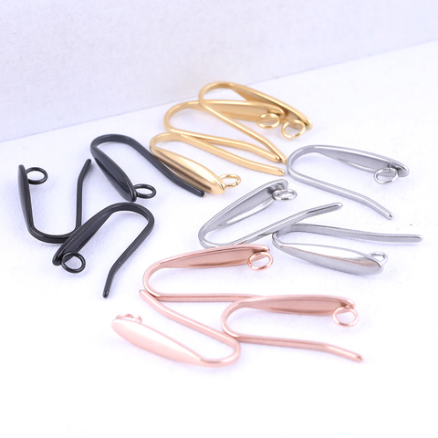 40pcs Hypoallergenic Earrings Hooks Stainless Steel Diy Rose Gold Plated Black Ear Wire For Earring Jewelry Making Components ► Photo 1/5