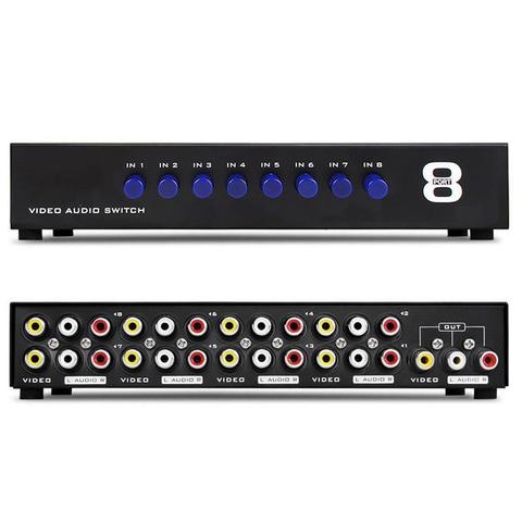 AV Switch Box 8  in 1 out AV Audio Video Signal Composite for HDTV LCD DVD 3 RCA Switcher 8 to 1 Selector not Splitter ► Photo 1/5