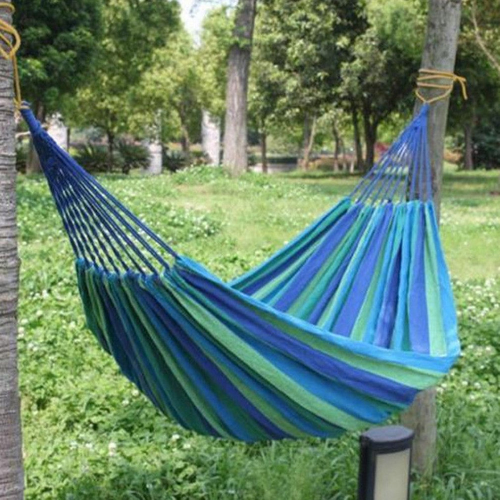 Outdoor Hammock Durable Leisure Hanging Swing Thickening Nylon Rope Mesh Hammock 