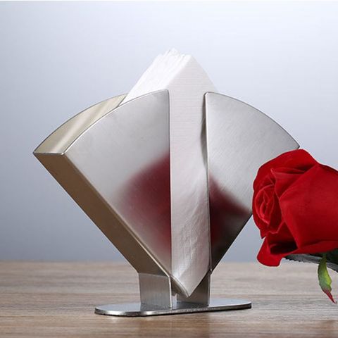 Stainless Steel Napkin Holder Paper Serviette Dispenser Vertical Decorative Tissue Rack Box for Dining Table Kitchen Countertop ► Photo 1/6