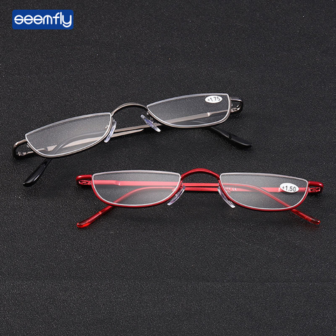 Seemfly Fashion Style Small Half Frame Reading Glasses Ultralight Clear Presbyopic Glasses Portable Gift For Old Men And Women ► Photo 1/6
