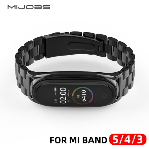For Mi Band 5 Strap NFC Metal Stainless Steel For Xiaomi Mi Band 4 3 Strap Global Version Compatible Bracelet Miband Wristband ► Photo 1/6
