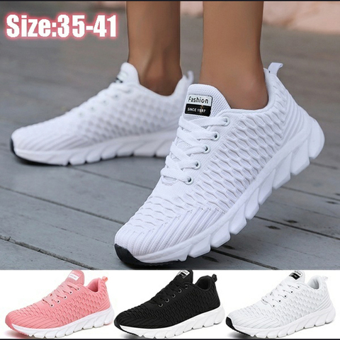 New Women Shoes Flats Fashion Casual Ladies Shoes Woman Lace-Up Mesh Breathable Female Sneakers Zapatillas Mujer ► Photo 1/6