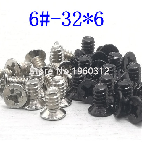 50pcs/Lot 6-32*6 countersunk head Screw 6-32 Thread For Computer Hard Disk Drive HDD Screw ► Photo 1/4