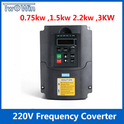 0.75 kw,1.5kw ,2.2kw, 3kw  220v AC Frequency Inverter single phase input 3 phase output ac drives /frequency converter ► Photo 1/6