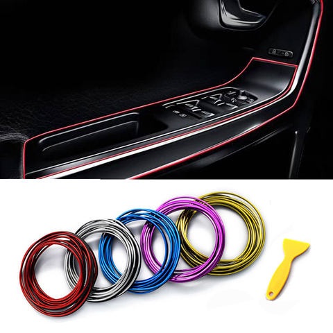 3/5M Car Seal Styling Interior Stickers Decoration Strip Mouldings Car Door Dashboard Air Outlet Steering Strips For Auto ► Photo 1/6