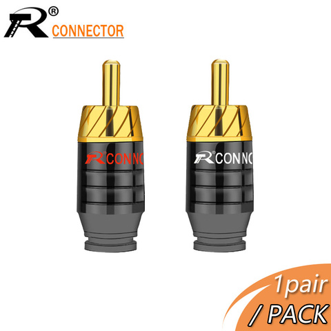 2Pcs/1Pair Gold plated Earphone connector jack RCA Plug Jack Connector Speaker Audio Output/Input Adapter Plug ► Photo 1/5