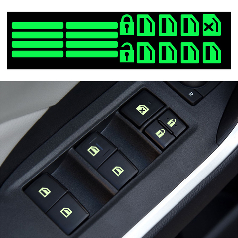 Car sticker Car window switch Luminous sticker for audi a3 a4 b8 a4 b6 a3 8p 8v q5 a6 c6 c5 a5 a1 tt q7 a4 b9 rs3 q3 ► Photo 1/6