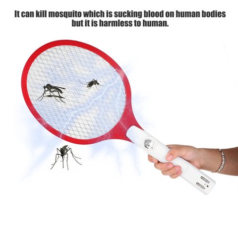 1pcs Quality Rechargeable LED Electric Insect Bug Fly Mosquito Zapper Swatter Killer Racket 3-layer Net Safe Hot Sale Drop Ship ► Photo 1/6